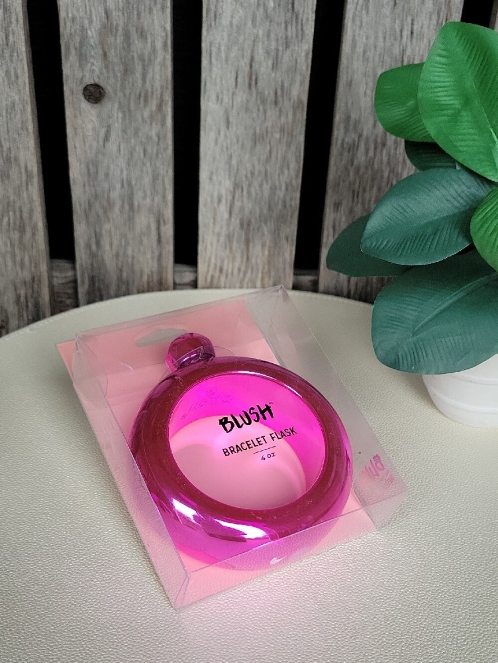 Blush Pink Bangle Bracelet Flask - Wearable Body Accessory - Picture 3 of 5